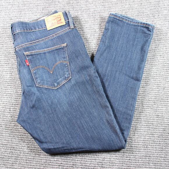 Levi’s Slimming Skinny Womens W31x27 Blue Mid Rise Stretch Denim - Picture 1 of 11